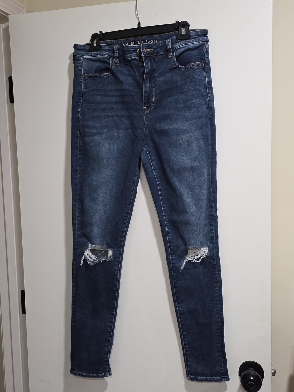 American Eagle Outfitters Blue Ripped Skinny Jeans